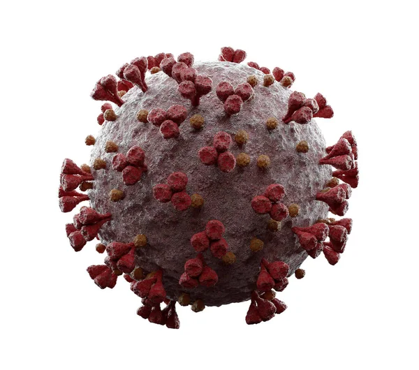 Representación Del Coronavirus Nivel Microscópico Aislado Sobre Fondo Blanco Microscopio — Foto de Stock