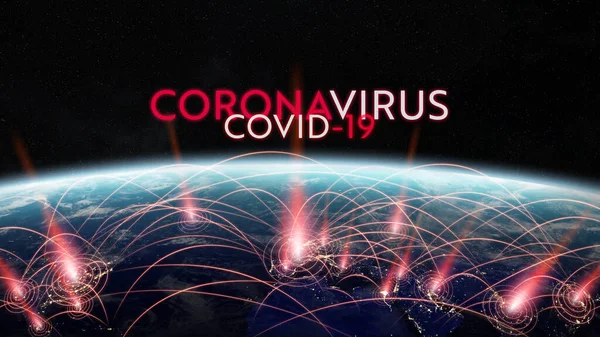 Coronavirus Covid Pandemic Spreading World Countries Infecting Population Rendering Elements — Stock Photo, Image