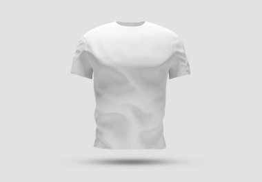 Gölge Mockup ile izole edilmiş tişört. Beyaz arkaplanda boş bir forma
