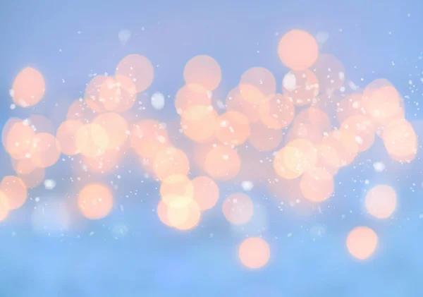 Lichter auf blauem Hintergrund. weihnachtlicher festlicher Hintergrund — Stockfoto