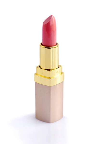 Rosa Lippenstift isoliert auf weißem Hintergrund — Stockfoto
