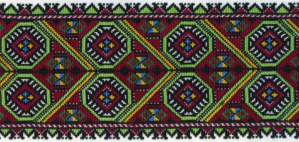 The traditional ukrainian national embroidery cross-stitch, — Stock Photo, Image
