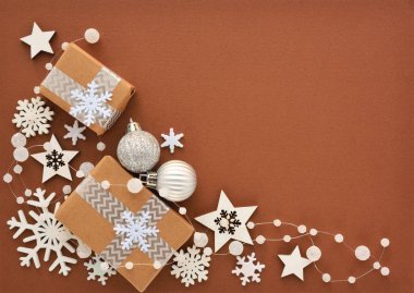 Noel ve yeni yıl tebrik kartı.