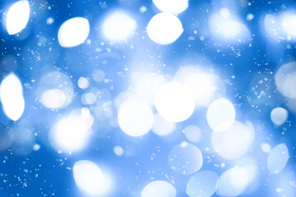 Luci di sfondo astratte sfocate blu, bellissimo Natale . — Foto Stock