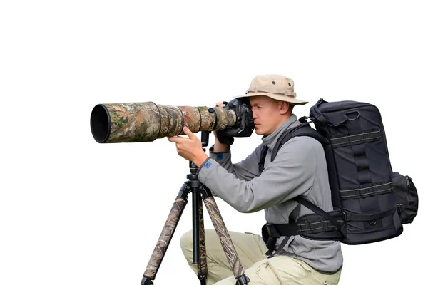 Professionele wildlife fotograaf — Stockfoto