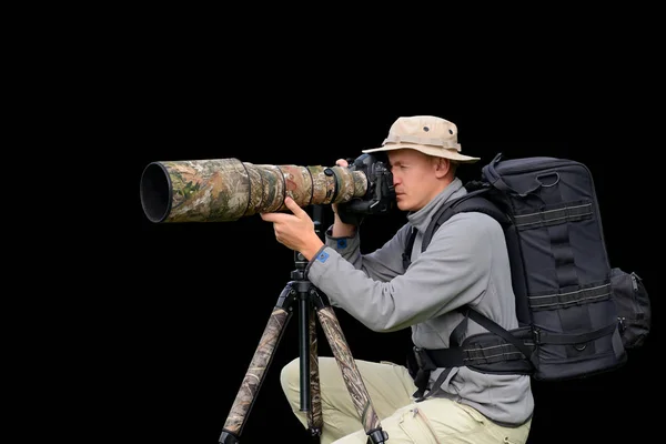 Профессиональный фотограф дикой природы — стоковое фото
