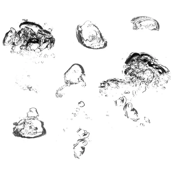 Bolhas de água sobre fundo branco — Fotografia de Stock