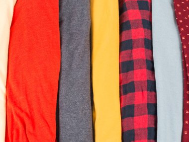 Birçok renkli kumaş bez doku desenleri ile