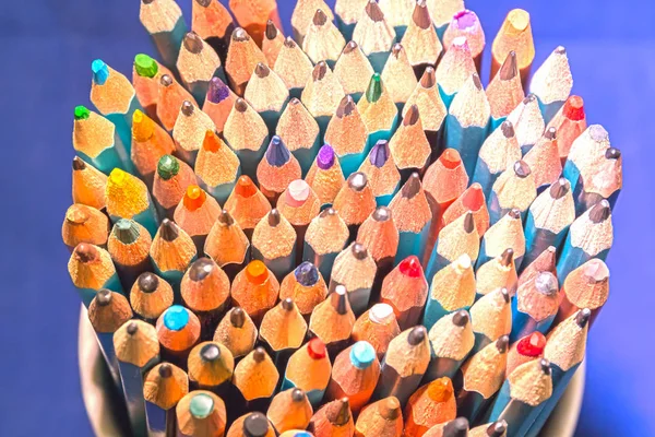 The Leads of Many Bright Colored Pencils — Stock Photo, Image