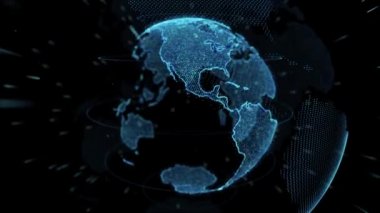 Nokta dönen dünya'ya dönen 4 k döngü dünya küre yörüngeleri ile stilize