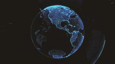 Dönen parlayan noktalardan oluşan dünya döngüsü yörüngeli dünya küresini biçimlendirdi