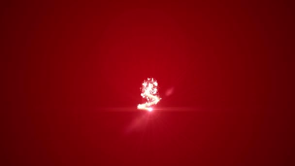 Kerstboom van gloeiende deeltjes. bovenste inscriptie Merry Christmas — Stockvideo
