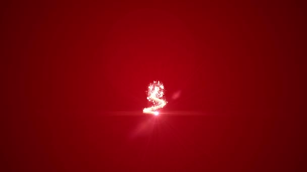 Árvore de Natal de partículas brilhantes. inscrição superior 2017 — Vídeo de Stock