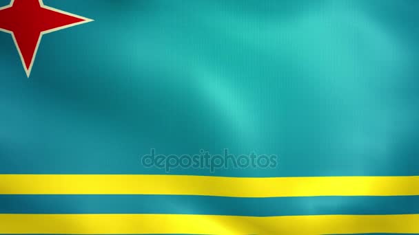 Aruba zászlaja. Háttér varrat nélküli hurok élénkség. 4 k HD-videó. — Stock videók