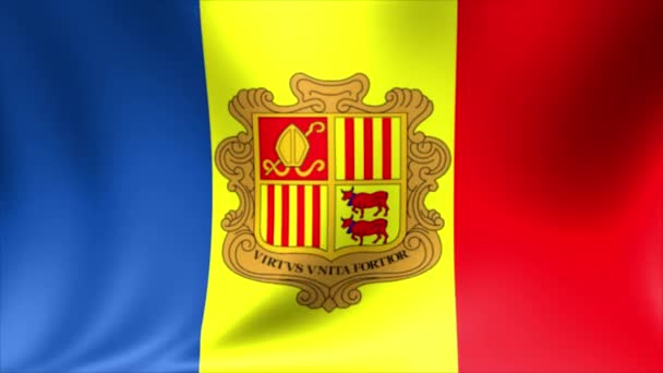 Andorra vlajka. Bezešvé, opakování animace na pozadí. Video s vysokým rozlišením 4 k. — Stock video