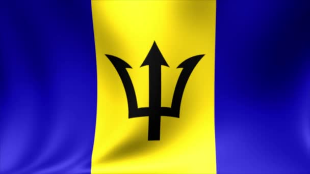 Le drapeau de la Barbade. Arrière-plan Animation en boucle sans couture. Vidéo haute définition 4K .