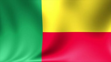 Benin bayrağı. Arka plan animasyon döngü sorunsuz. 4 k yüksek tanımlı Video.
