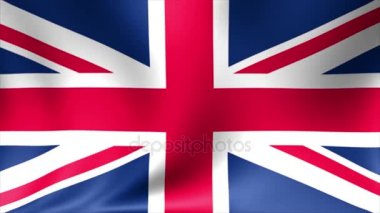 İngiltere bayrak arka plan. Sallanan Büyük Britanya bayrağı soyut animasyon. Arka plan animasyon döngü sorunsuz. 4 k yüksek tanımlı Video.