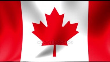Kanada bayrağı. Kesintisiz döngü animasyon. 4 k yüksek tanımlı Video.