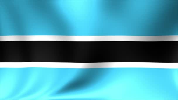 Bandera Botswana, efecto de ondulación nuevo y diferente. El está diseñado sin ángulo. — Vídeo de stock