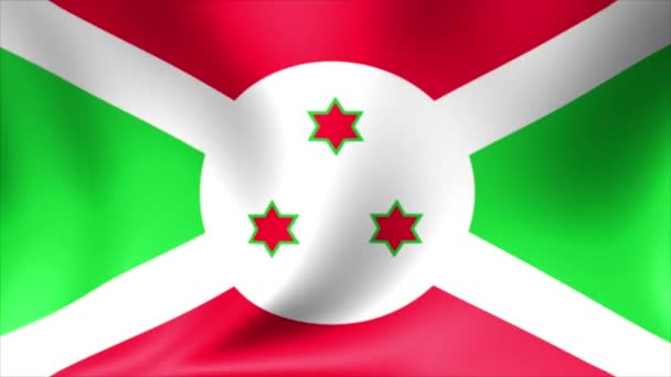 Vlajka Burundi. Bezešvé, opakování animace na pozadí. Video s vysokým rozlišením 4 k. — Stock video