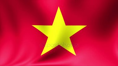 Vietnam bayrağı. Arka plan animasyon döngü sorunsuz. 4 k yüksek tanımlı Video.