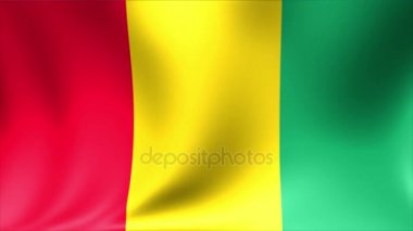 Gine bayrağı. Arka plan animasyon döngü sorunsuz. 4 k yüksek tanımlı Video.