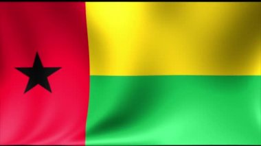 Gine-Bissau bayrak. Arka plan animasyon döngü sorunsuz. 4 k yüksek tanımlı Video.