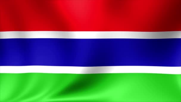 Gambia flagga. Bakgrunden sömlös loopande Animation. 4 k HD-Video. — Stockvideo