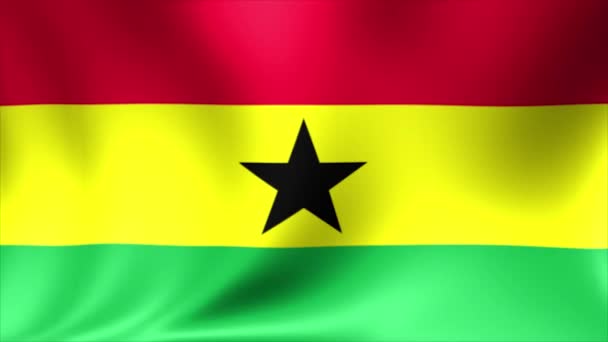 Ghána zászlaja. Háttér varrat nélküli hurok élénkség. 4 k HD-videó. — Stock videók