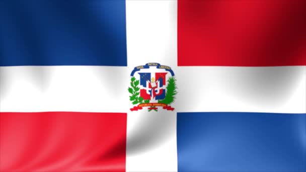 Bandera de República Dominicana. Animación de bucle sin costura de fondo. Video de alta definición 4K . — Vídeos de Stock