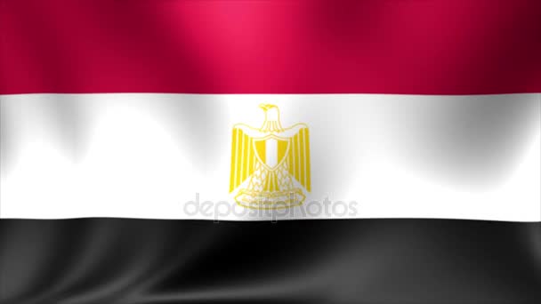 Bandera de Egipto. Animación de bucle sin costura de fondo. Video de alta definición 4K . — Vídeos de Stock