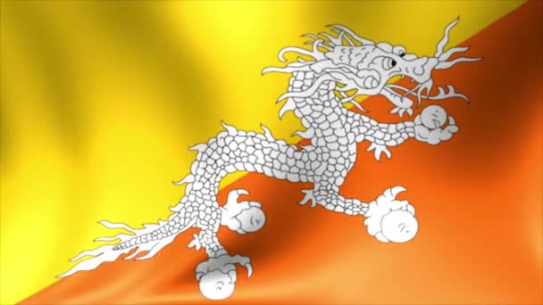 Bandiera del Bhutan. Sfondo senza soluzione di continuità Looping Animazione. Video ad alta definizione 4K. — Video Stock