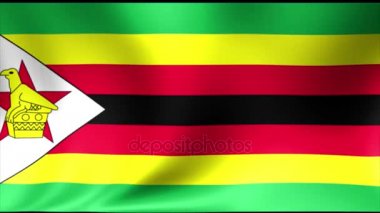 Zimbabve bayrağı. Arka plan animasyon döngü sorunsuz. 4 k yüksek tanımlı Video.