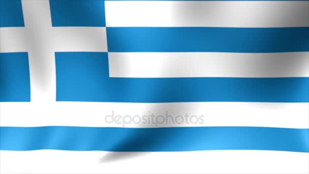 Bandiera della Grecia. Sfondo senza soluzione di continuità Looping Animazione. Video ad alta definizione 4K . — Video Stock