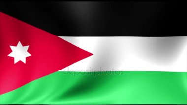 Jordan Flag. Arka plan animasyon döngü sorunsuz. 4 k yüksek tanımlı Video.