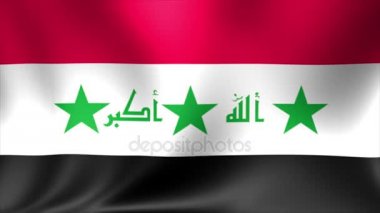 Irak bayrağı. Arka plan animasyon döngü sorunsuz. 4 k yüksek tanımlı Video.
