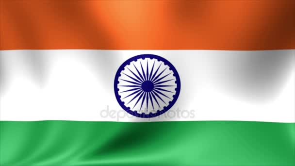 印度国旗。背景无缝循环的动画。4 k 高清晰度视频. — 图库视频影像