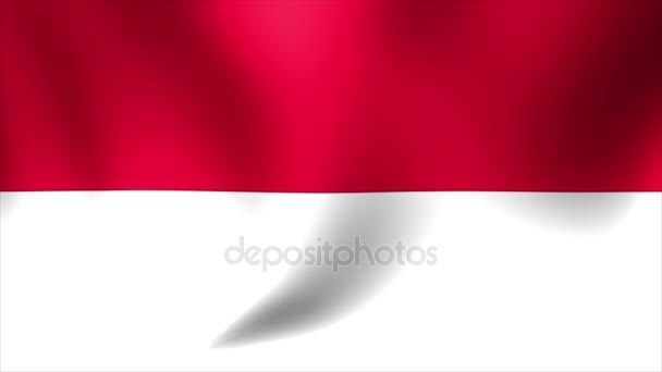 Bandera de Indonesia. Animación de bucle sin costura de fondo. Video de alta definición 4K . — Vídeo de stock