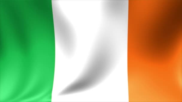 Прапор Ірландії. Фон безшовні циклічного відтворення анімації. 4 к відео високої роздільної здатності. — стокове відео