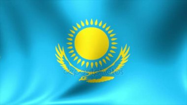 Kazakistan bayrağı. Arka plan animasyon döngü sorunsuz. 4 k yüksek tanımlı Video.