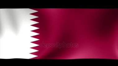 Katar bayrak. Arka plan animasyon döngü sorunsuz. 4 k yüksek tanımlı Video.