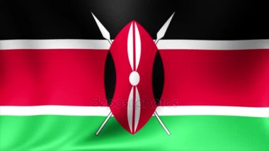 Kenya bayrak. Arka plan animasyon döngü sorunsuz. 4 k yüksek tanımlı Video.