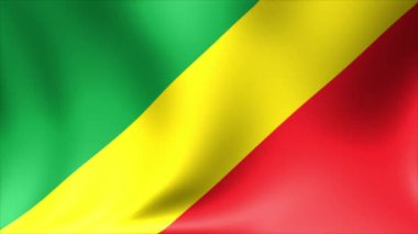 Kongo Cumhuriyeti bayrağı. Arka plan animasyon döngü sorunsuz. 4 k yüksek tanımlı Video.