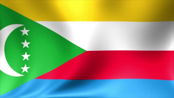 Comore-szigetek zászlaja. Háttér varrat nélküli hurok élénkség. 4 k HD-videó. — Stock videók