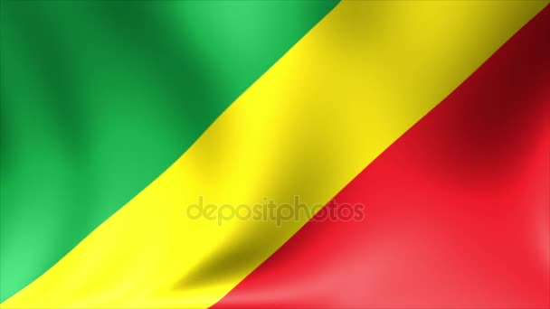 Bandeira do Congo. Background Seamless Looping Animation. Vídeo em Alta Definição 4K . — Vídeo de Stock