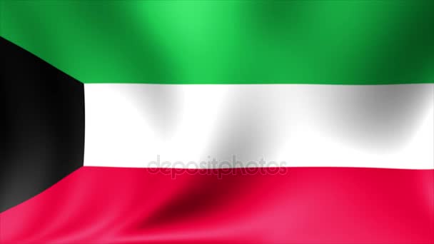Σημαία του Κουβέιτ. Φόντο χωρίς συγκόλληση επανάληψη κίνησης. Βίντεο υψηλής ευκρίνειας 4 k. — Αρχείο Βίντεο