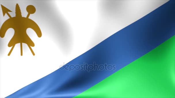 Le drapeau du Lesotho. Arrière-plan Animation en boucle sans couture. Vidéo haute définition 4K . — Video