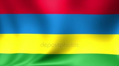 Mauritius bayrak. Arka plan animasyon döngü sorunsuz. 4 k yüksek tanımlı Video.