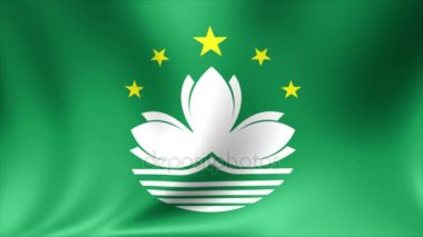 Macau bayrak. Arka plan animasyon döngü sorunsuz. 4 k yüksek tanımlı Video.
